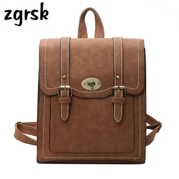 Vintage Women Backpack Usb Brand Pu Leather Backpacks For Teenage Girls Female School Shoulder Bag Bagpack Mochila Plecak designer high quality pu leather backpacks women vintage college student school backpack for teenage girls female shoulder bag