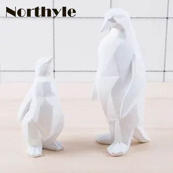 

Paper folding Art craft resin penguin figurine for home decoration accessories fairy garden decoration animal resin kawaii craft