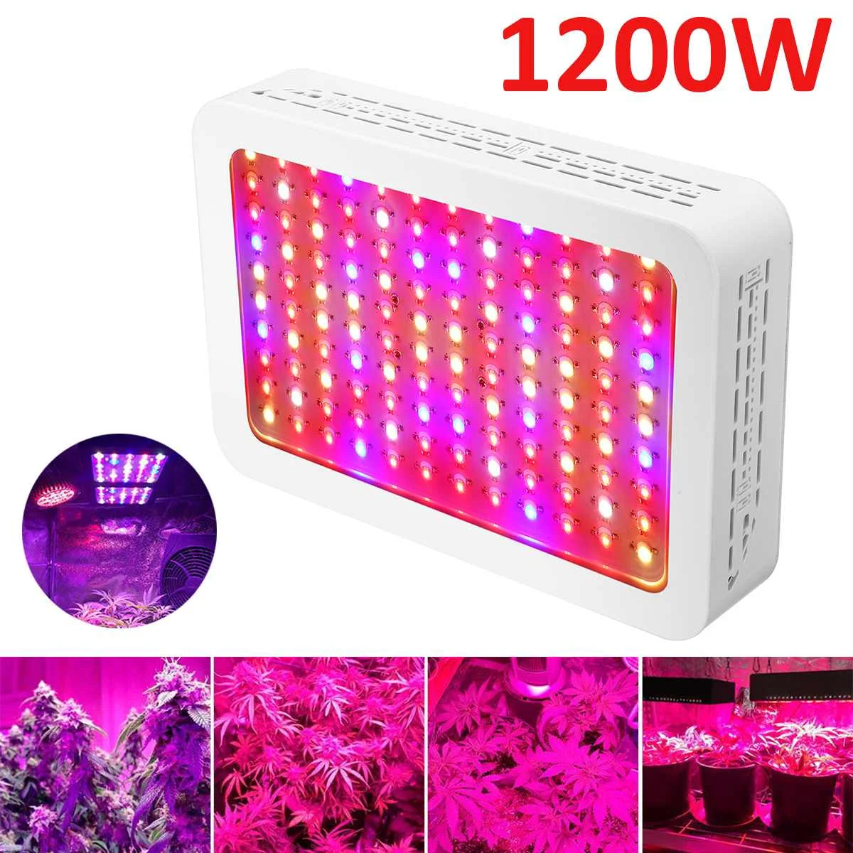 

Plant LED Grow Lighting 1200W Full Spectrum UV IR 120 LEDS Hydroponic Plant Veg Plant Fruit Flower Grow Light Indoor Greenhouse