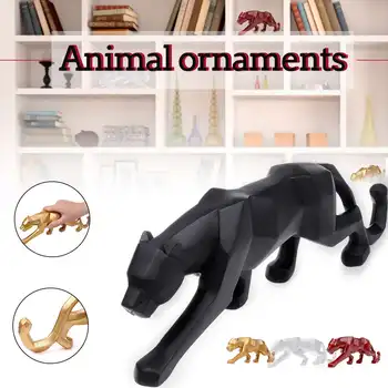 

Modern Abstract Art Multicolor Leopard Resin Panther Statue Geometric Resin Model Gift Ornament Decoration