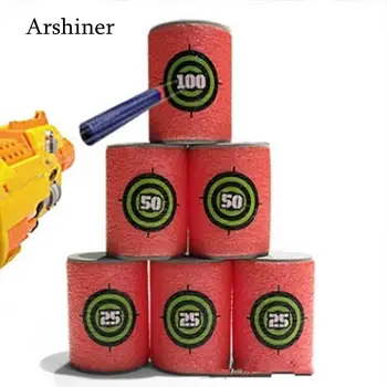 

6PCS Training Supplies Toy Targets Foam Drink Bottle Bullet Shot Dart Nerf Target Set For N-strike Elite Games Soft Bullet Annex
