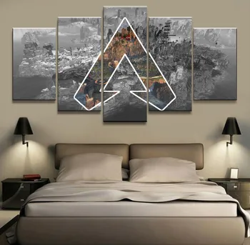 

Home Decor Poster HD Pictures Prints Canvas 5 Piece Modular Apex Legends Game Living Room Art Decorative Cartoon Painting Framed