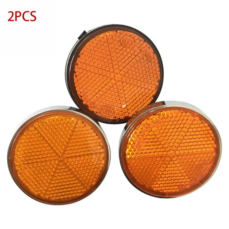 

Round Orange Side Leg Fork Reflective Reflective Warning Stickers Safety Plate Sign Universal Motorcycle ATV Dirt Bike #0102