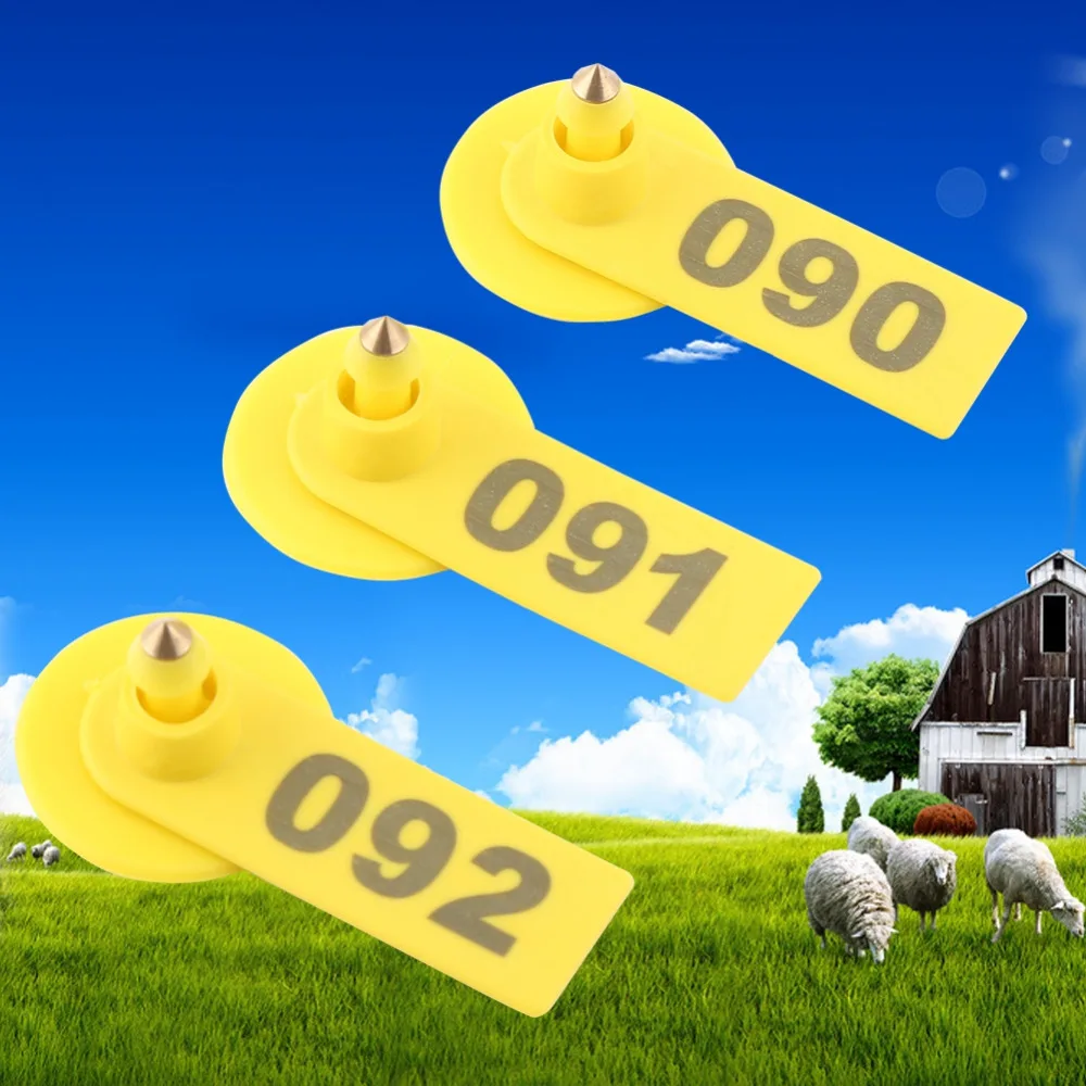 

100Pcs/Pack Tags Sheep Goat Hog Pig Cattle Beef Cow Livestock Ear Number Tag For Farm Animal Accessories