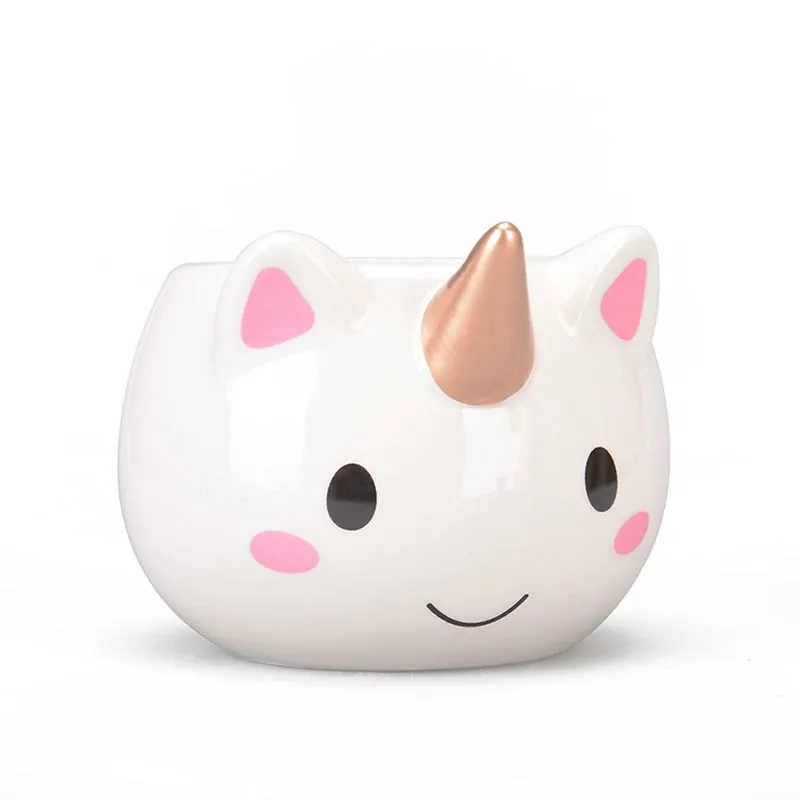 

Unicorn Hand Grip 300ml Rainbow Horse Cute 3D Ceramic Stereo Coffee Cup Gold Cup 7.5x10cm