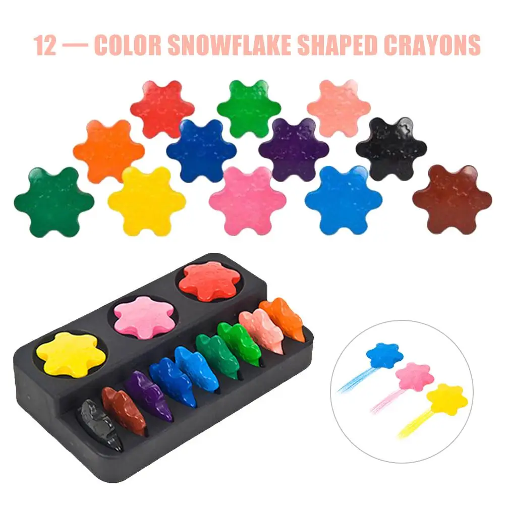 

High Quality 12 Colors Paint Crayons Drawing Wax Crayons Washable Edible Doodle Toy For Toddlers Children Adults