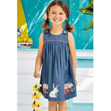 Высокое качество Тканое хлопковое детское джинсовое платье, летняя одежда для маленьких девочек, детская брендовая Новинка года, Пляжное платье для маленьких девочек