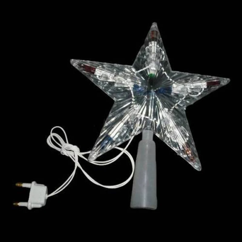 

IKVVT 1 pcs Hogar Paradise Color Changing Xmas Christmas Tree Topper Star Shiny Rotating Light Party LED Lamp Decoration