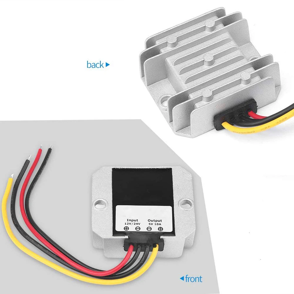 DC12V/24 V до 5 V 10A 50 W автомобиль редуктор напряжения DC-DC понижающий преобразователь Сыходзь Напряжение Регулятор модуль Водонепроницаемый IP68