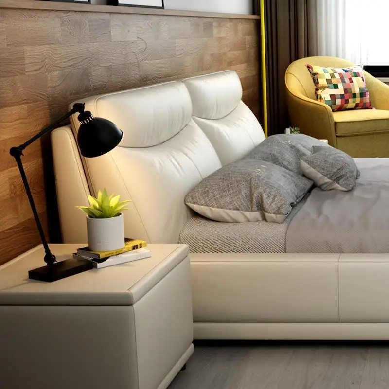Single Room Furniture Ranza Meble Yatak Odasi Mobilya Recamaras Letto Matrimoniale Leather Cama Moderna Mueble De Dormitorio Bed