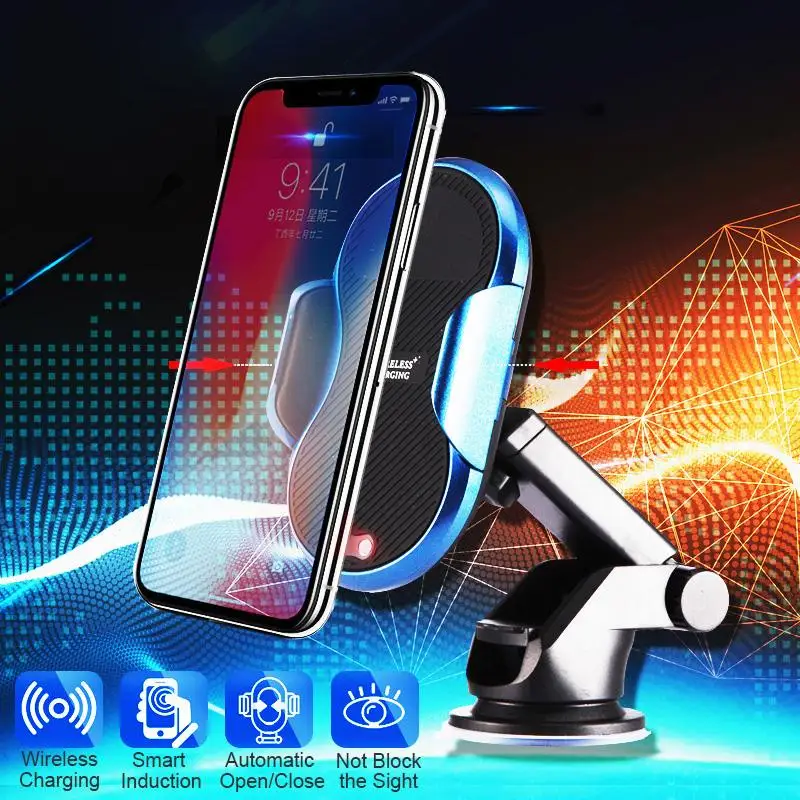 10W Wireless Car Charging Bracket Mobile Phone Holder for iPhone X XR Xs Xiaomi Mi8 HUAWEI Car Charger Car Holder