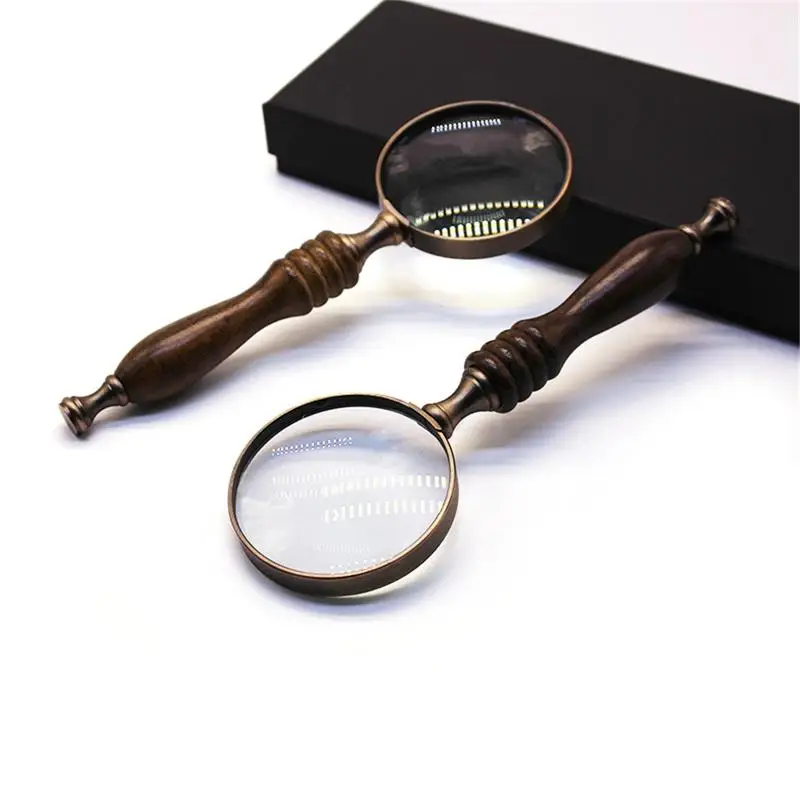 

1pcs 72 Mm 10X Frame Handheld Magnifying Glass Optical Glass Lens Wood Handle Magnifier For Reading High Quality