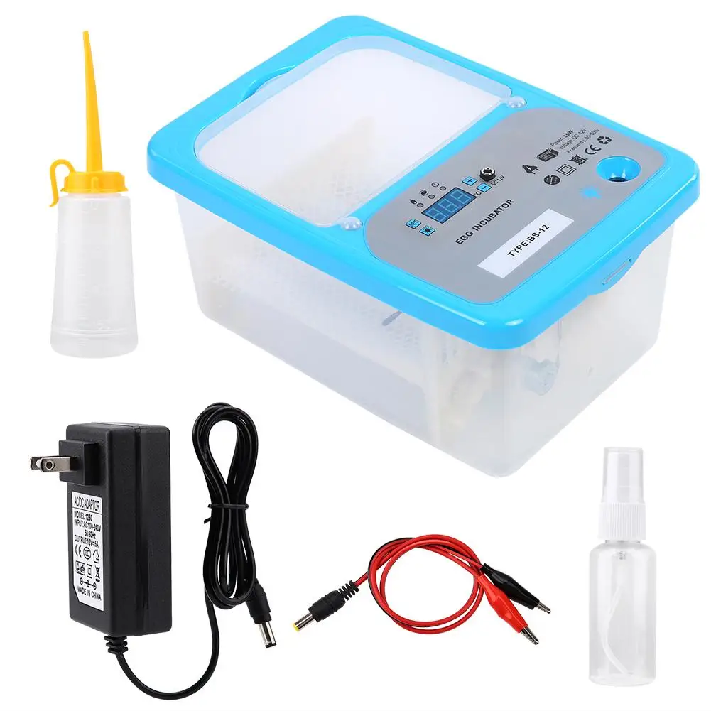 12 Eggs Incubator Fully Automatic Control Controller Thermostat Hygrostat Poultry Hatcher For Chickens