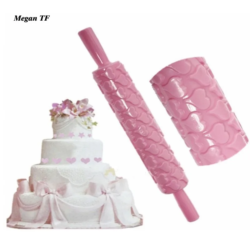 Cake Imprint Rolling Pin Pastry Dough Tool Fondant Embossed Mold Heart Shape DIY Baking Tools Kitchen | Дом и сад
