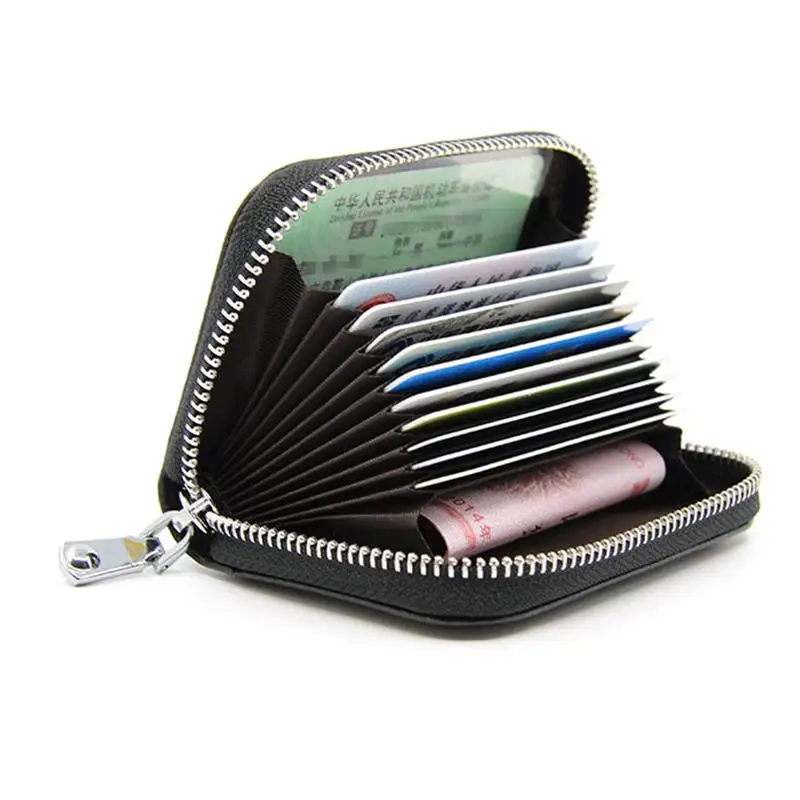 

Mini PU Leather Card Holder Bags Anti-theft Card Money Change Purse Pouch Multifunctional Zipper Wallet Small Bag For Men Women