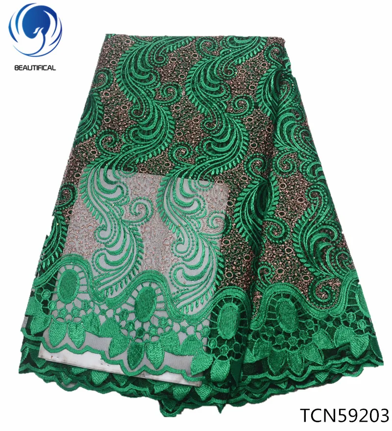 Красивые африканские кружевные ткани с вышивкой, кружевная ткань, красный нигерийский кружевной материал для женских платьев, 5 ярдов/партия, TCN592