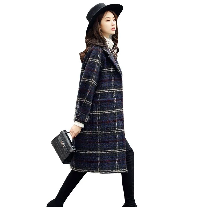 Новая Шерстяная Смесь шерстяное Женское пальто ветровка Manteau Femme Hiver зимнее