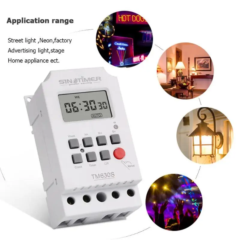 7 Days Weekly Programmable LCD Digital Timer Switch Controller Setting
