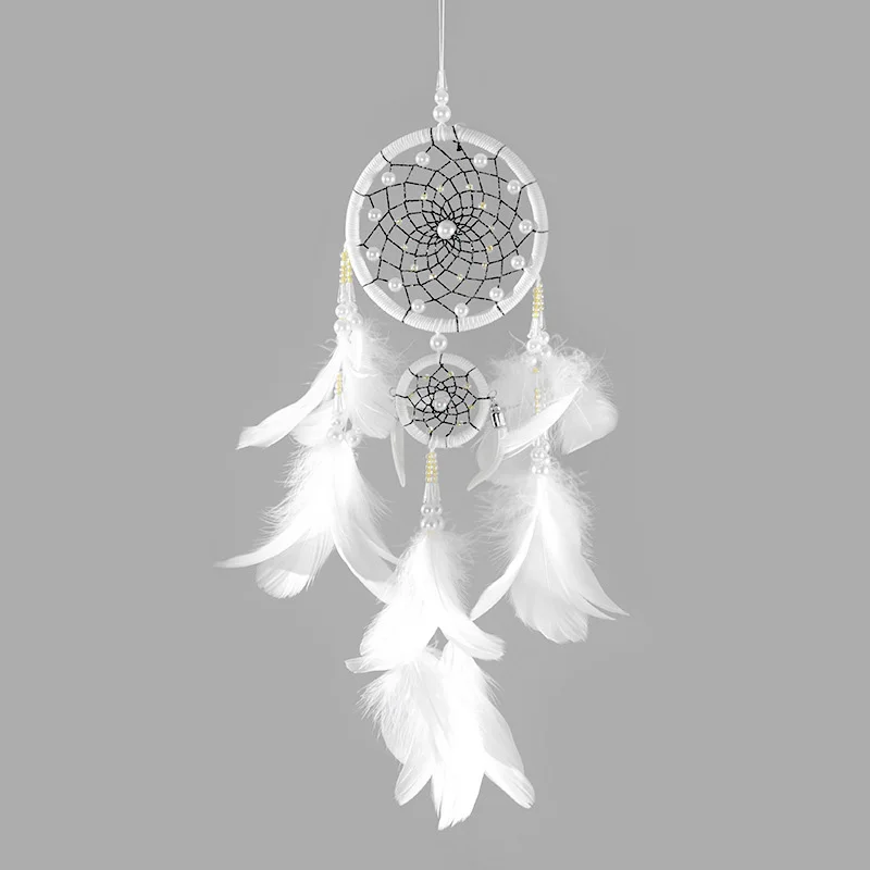 

Original white 2 ring dream catcher pendant to send friends send bestie Christmas valentine gifts