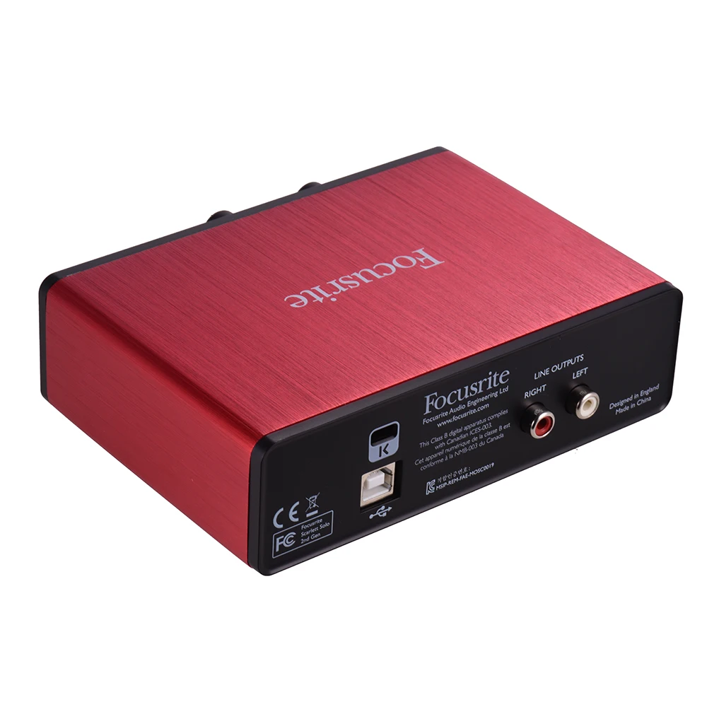 

Focusrite Scarlett Solo 2nd Generation USB Audio Interface Sound Card 24bit/192kHz with XLR & 6.35mm Inputs RCA & 6.35mm Outputs