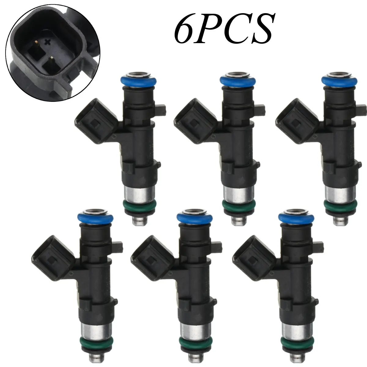 

6PCS New Black Fuel Injector Flow Fits For Chrysler Dodge 2004 2005 2006 2007 2008 2009 2010 #0280158028 04591986AA