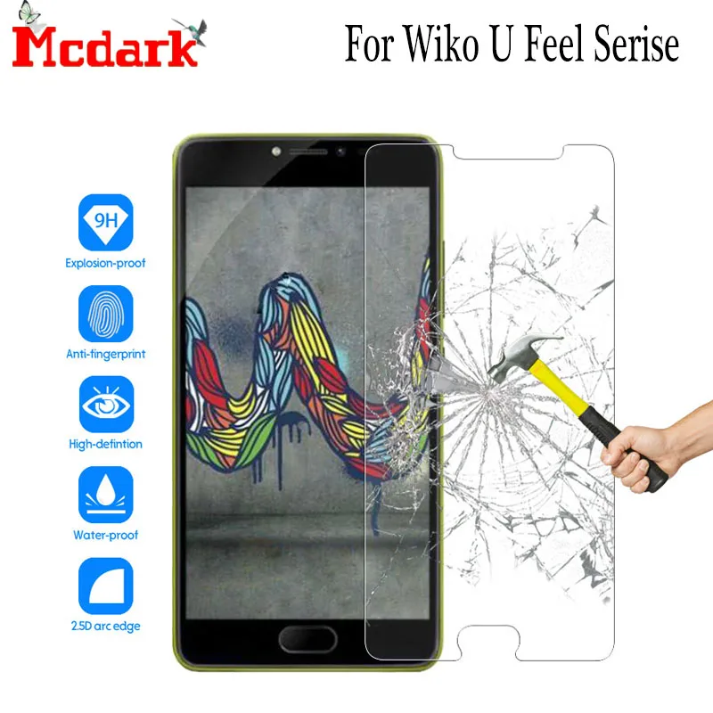 Закаленное стекло Mcdark 2.5D 9H для Wiko Ridge 4G Защитная пленка экрана U Feel Fab Prime