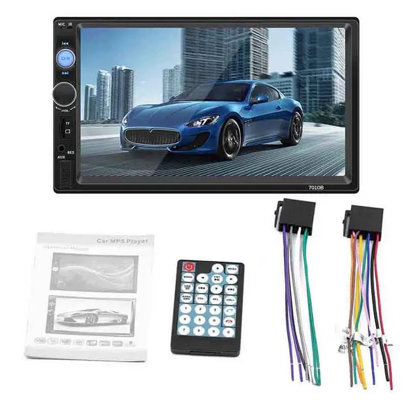 

Bluetooth Car Stereo Radio 2 DIN 7 inch HD MP5 FM Player Touch Screen Connecting Camera Supporting IOS Android System