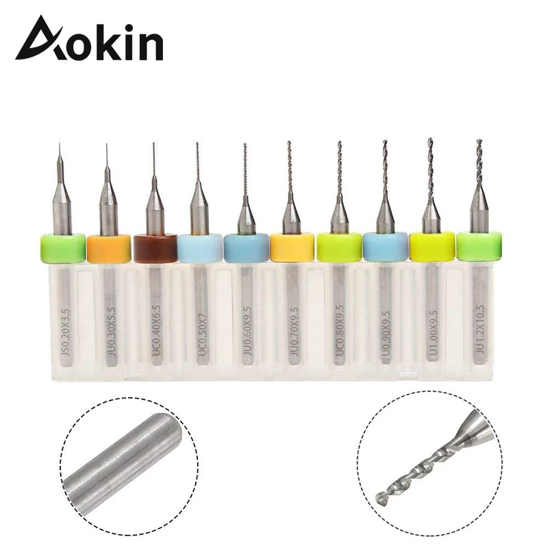 Aokin 10pcs 3D Printer 0.2-1.2mm Nozzle Cleaning Drill Bits For Extruder Reprap Accessories Mk7 Mk8 Print | Компьютеры и офис