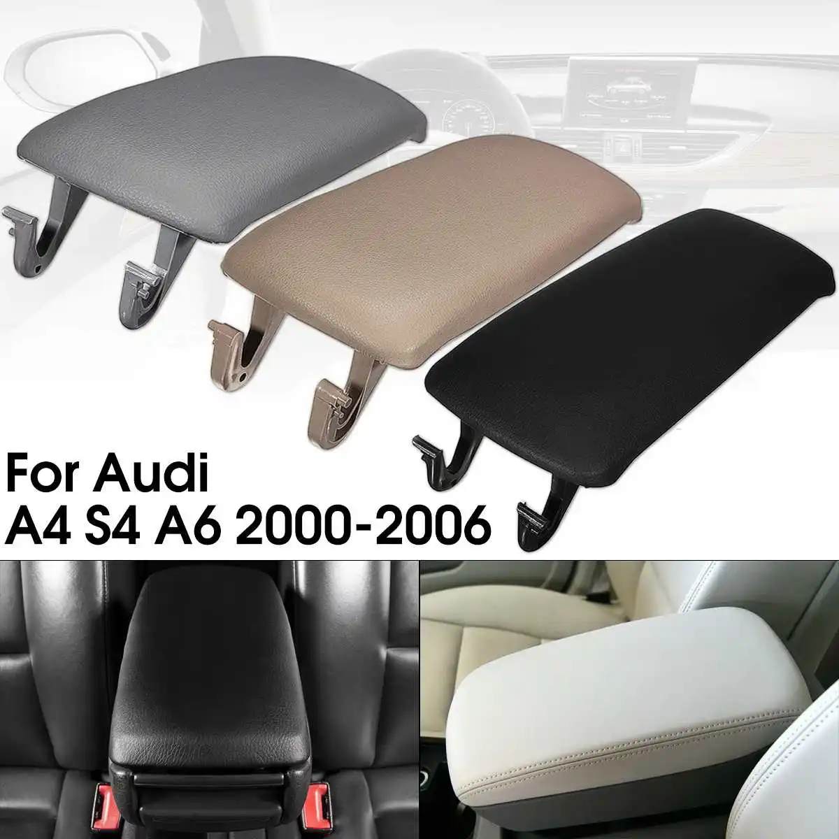 

Auto Car Leather Armrest Cover Center Console For AUDI 2000 2001 2002 2003 2004 2005 2006 A4 S4 A6 Allroad