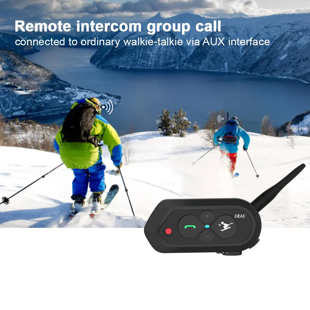 2 шт. EJEAS SKI10 1200 м Bluetooth коммуникатор лыжный шлем гарнитуры домофон для 2 лыжников BT беспроводной Intercomunicador Interphone