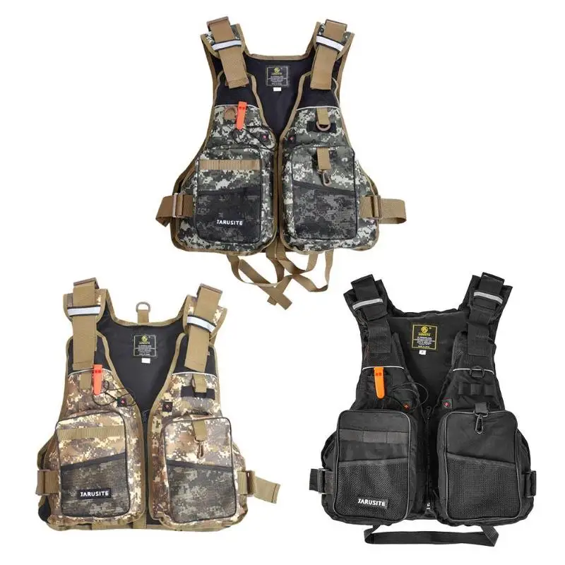 

LEO Adjustable Fly Fishing Vest Life Safety Jacket Swimming Sailing Waistcoat Vest Outdoor Mutil-Pocket Floating Jacket