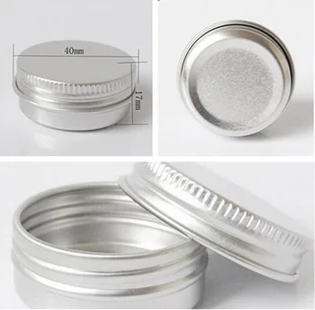 

15ml Aluminium Balm Tins pot Jar 15g comestic containers with screw thread Lip Balm Gloss Candle Packaging 1000pcs new