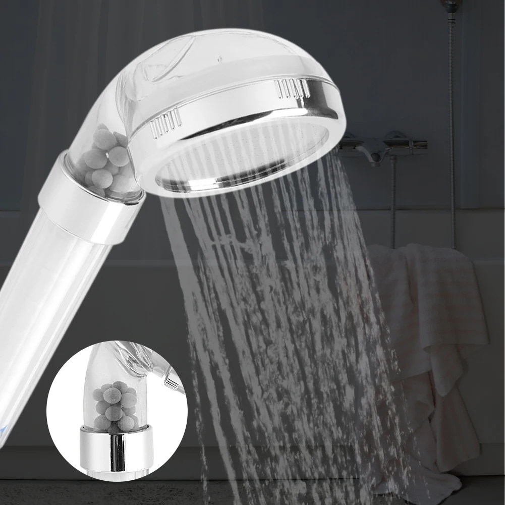 

High Pressure Negative Ions Shower Head Bathroom Sprayer Handheld Water Saving Showerhead Set w/ 3 Filters New Arrival