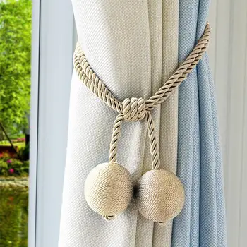 

AUGKUN 2pcs Ball Shaped Magnetic Curtain Buckle Holder Tieback Round Curtains Holdback Window Curtain Supplies Home Decoration