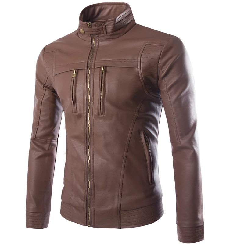 

Men's PU Jackets Coats Motorcycle Leather Jacket Men Autumn Spring Faux Leather Clothing Male Casual Coats Clothes Plus Size 4XL
