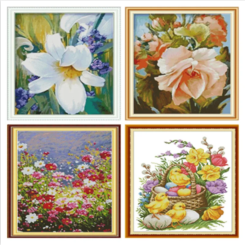 

Cross Stitch Kits Cross Stitch Patterns Water Soluble Canvas Cross Stitch Flower DIY Needlework Kindergarten Decor Home Decor