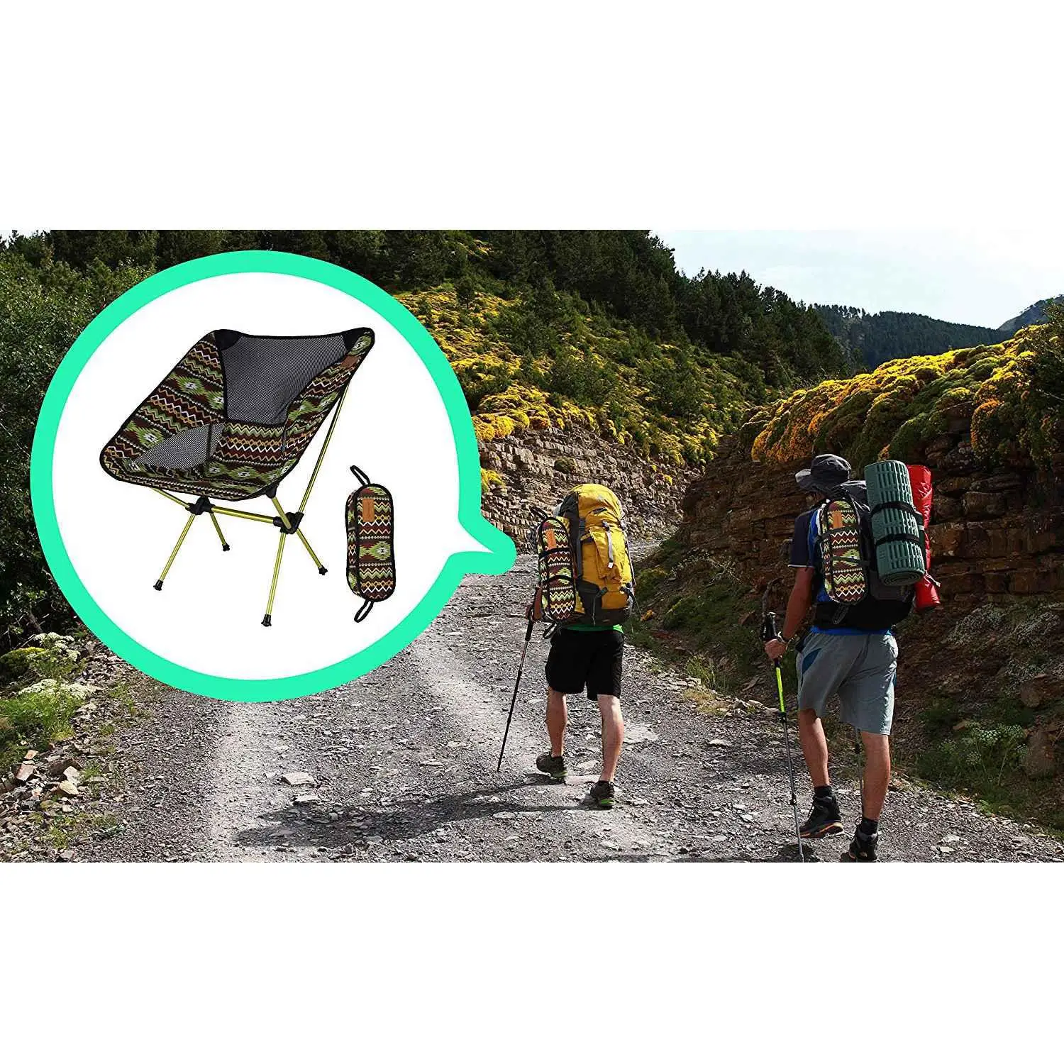

Ultralight Portable Folding Camping Chair Outdoor Portable Moon Chair With Indian Motifs