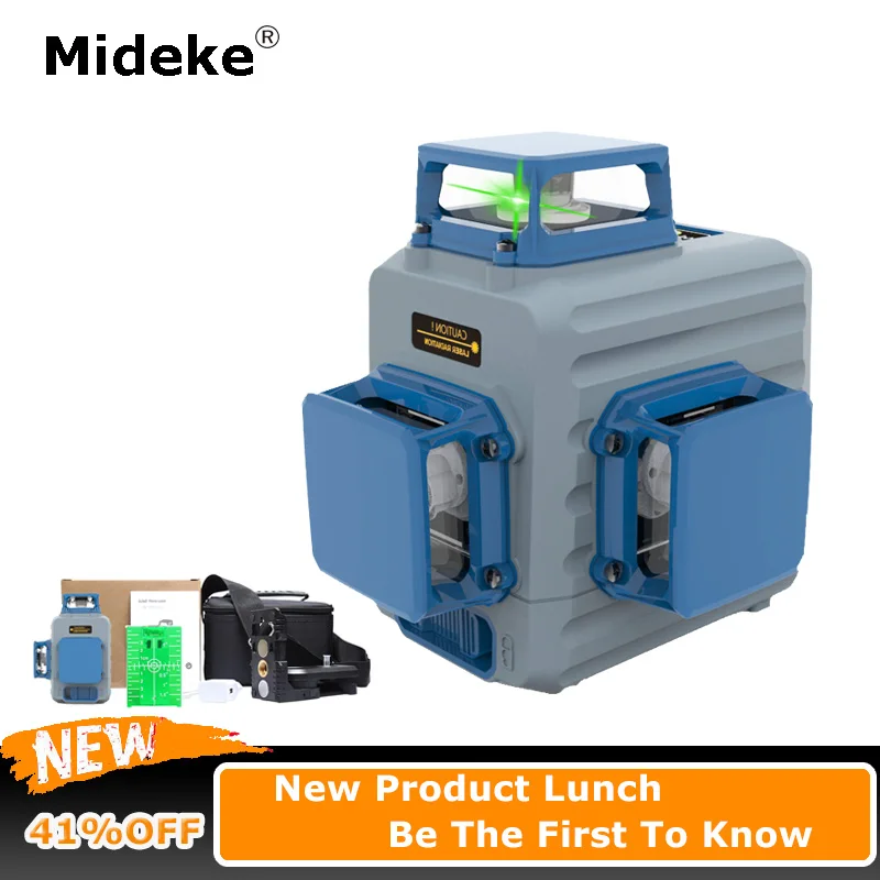 

MIDEKE BOX360 Laser Level 360 12 Lines 3D Laser Green beams Horizontal and Vertical line Self-leveling with Pulse Modes