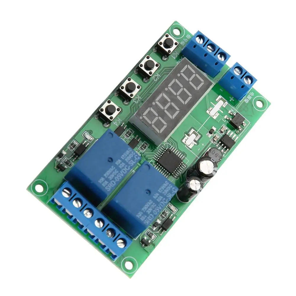 

YF-7 Dual Channel Delay Relay Multifunctional Pulse Trigger Cycle Timer DC 7-30V