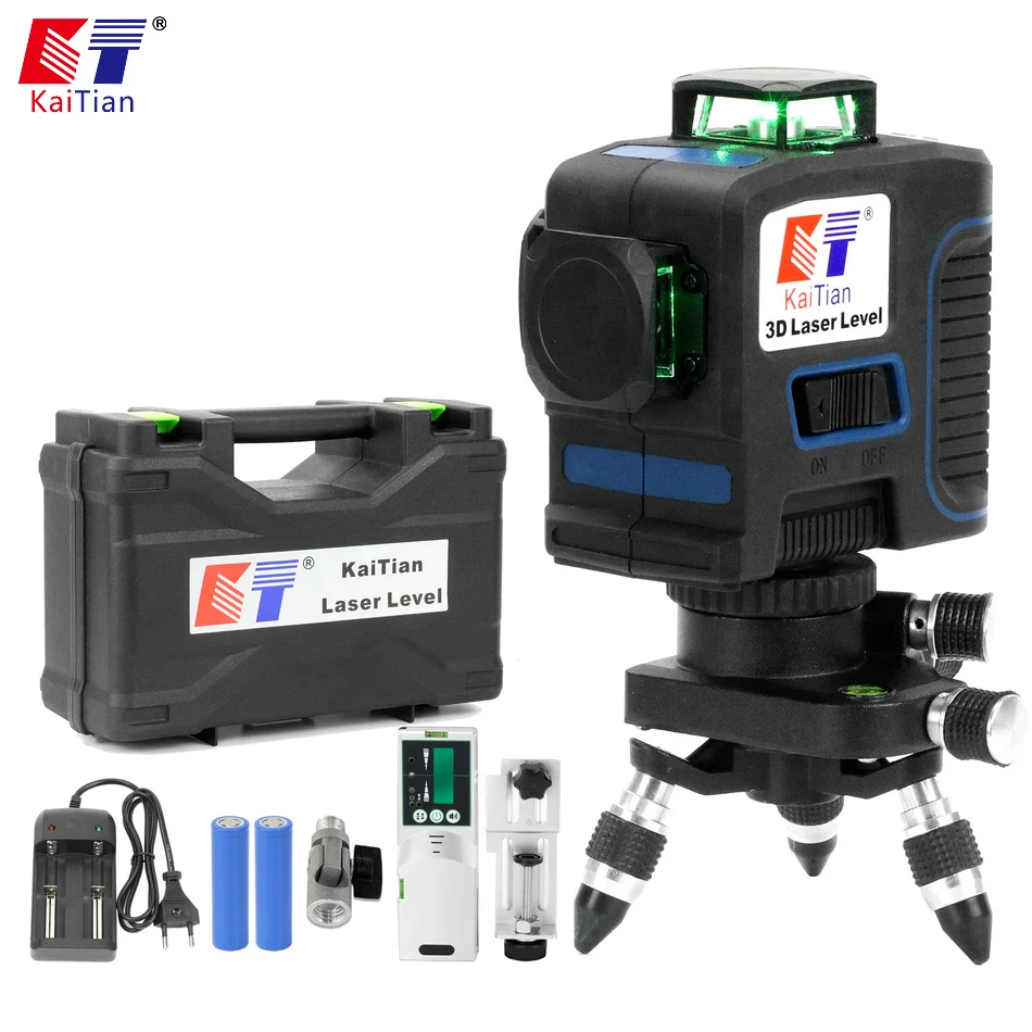 Kaitian 3D Green Laser Level Outdoor receiver Self Leveling 360