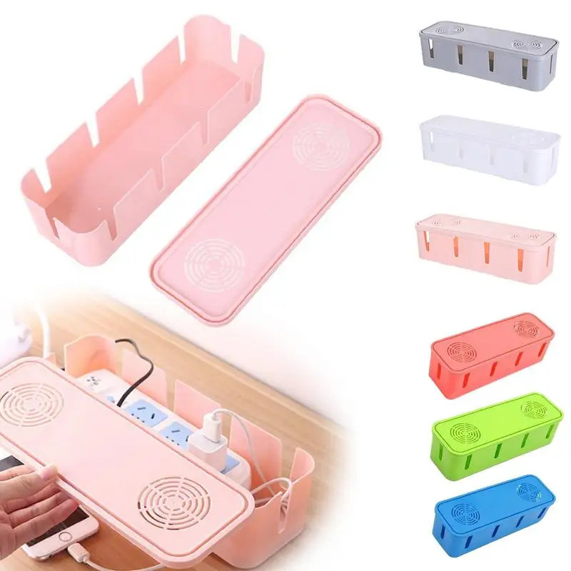 Fashion Safety Socket storage box with lid wire Organizer power cord cable Container cable management case home decor