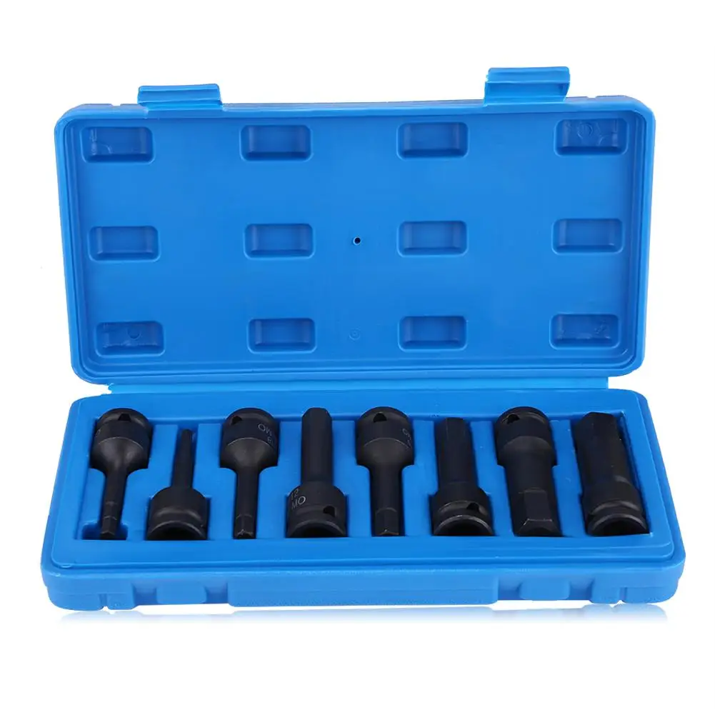 

8Pcs 1/2" Inch Drive Air Allen Hex Key Bit Socket Set H5-H19 Hex Bit Sockets