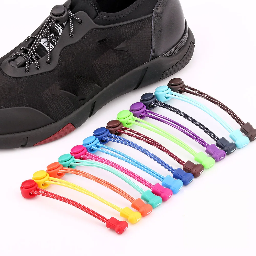 

1Pc Shoelaces Lazy No Tie Locking Round Shoe Laces Elastic Shoelace Sneakers Shoe Laces for Boys &Girls Quick Locking Shoelaces