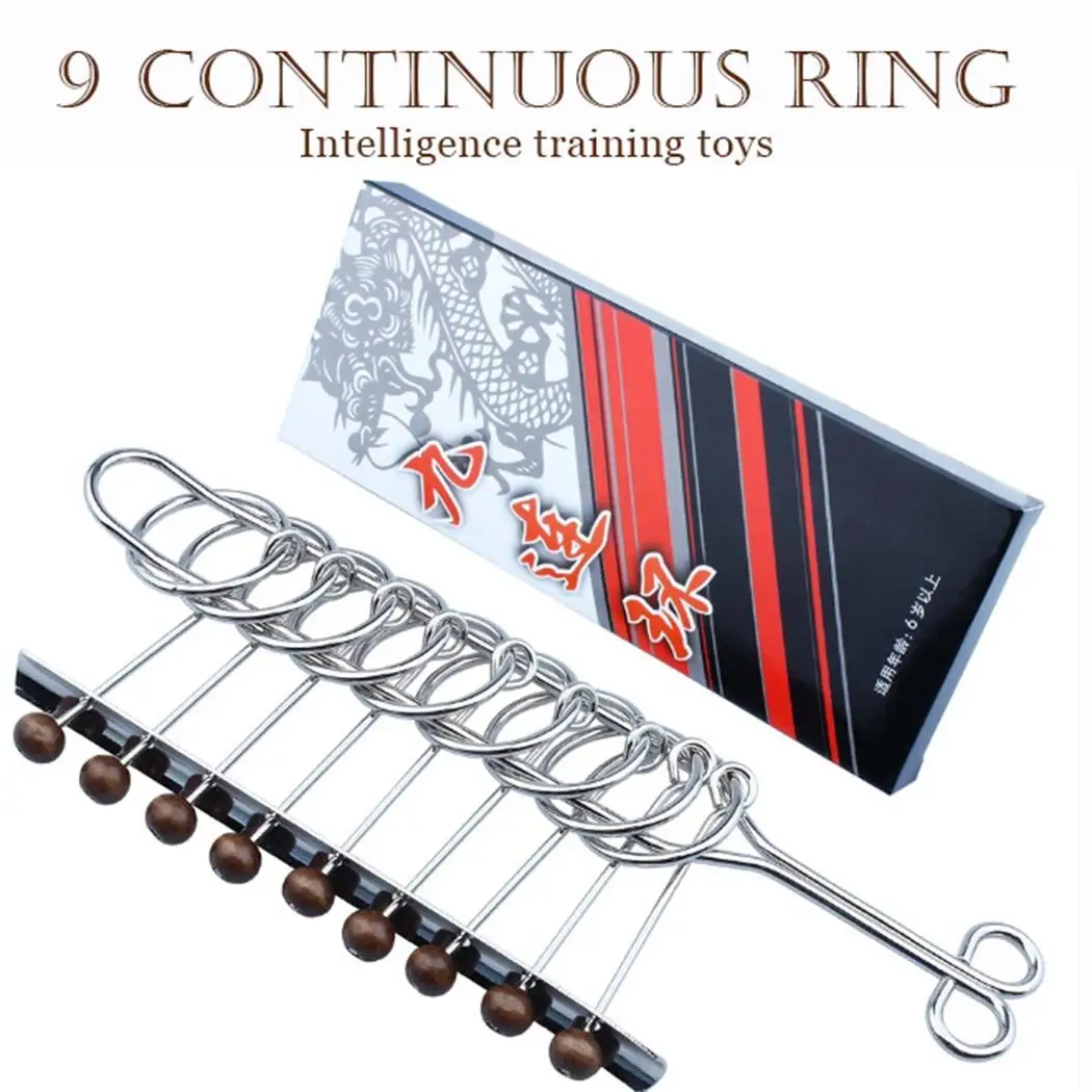 Metal Wire Puzzle Logical Nine Related Ring Puzzle Toys for Children and Adults It also good things relieve the stress