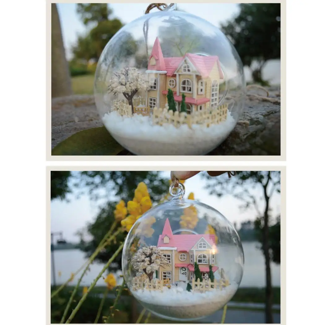 DIY Doll House Wooden doll Houses Miniature Hand-assembled Wooden DIY Doll House