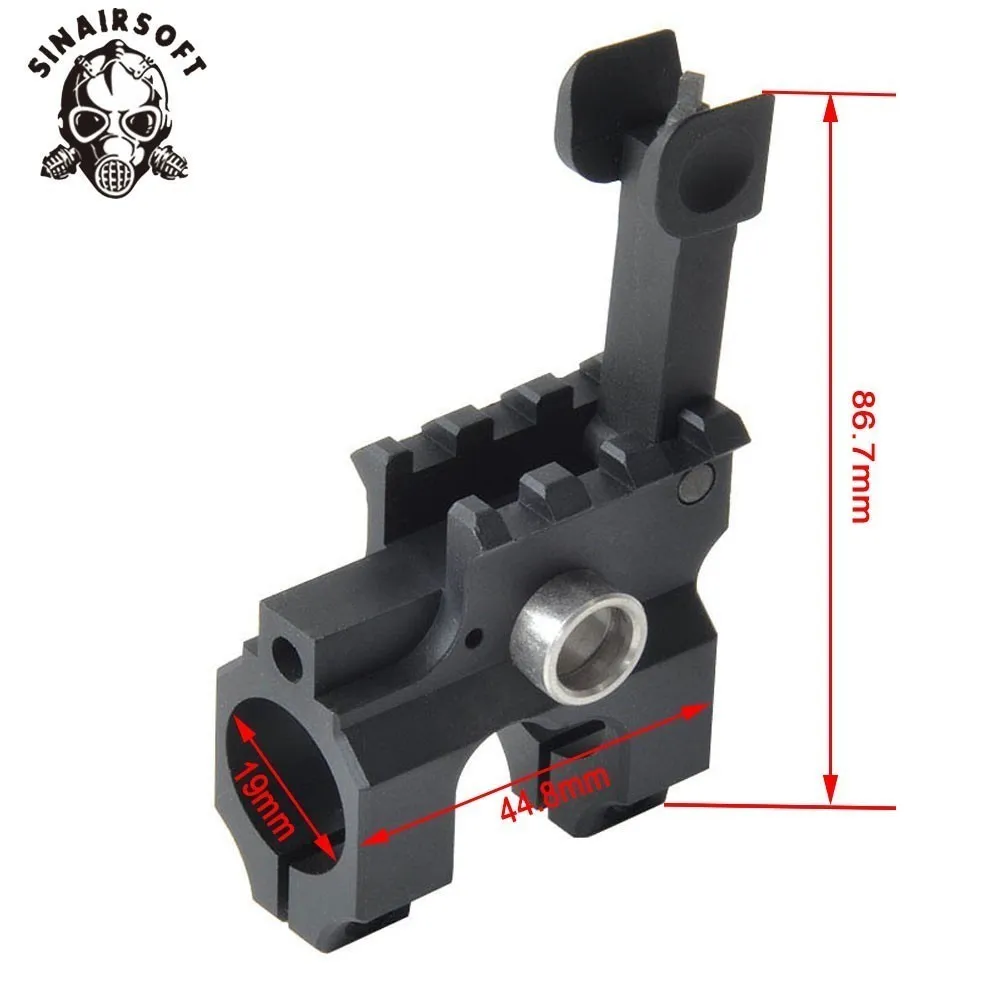Тактический Черный зажимной газовый блок со складным фронтальным прицелом CNC алюминиевый обработанный Утюг для винтовки Пейнтбол Охотничьи аксессуары