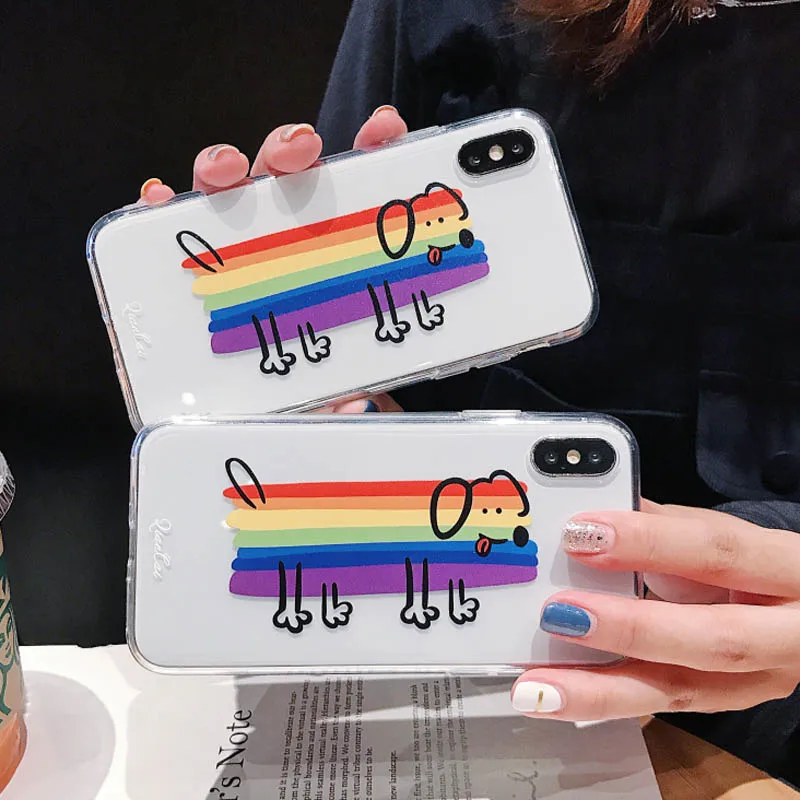 

Moskado For iPhone 7 Case Letter Love Heart Dog For iPhone X 6 6S 7 8 Plus XR XS Max 5s SE Clear Phone Cases Soft TPU Back Cover