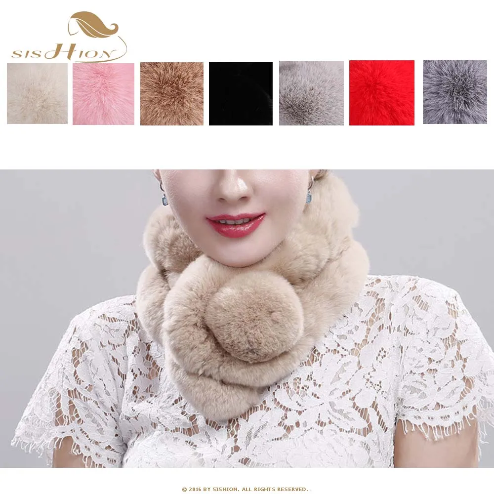 SISHION шарф женский теплый зимний SF0001 роскошный бренд foulard femme натуральный кроличий