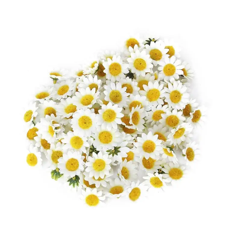 

100pcs/Set Artificial Gerbera Daisy Flowers Heads For DIY Party Wedding Decoration (White)