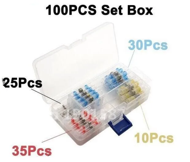 

100PC kit solder heat shrinkable terminal, solder shrink tube, solder ring heat shrink tube,solder heat /wire connectors